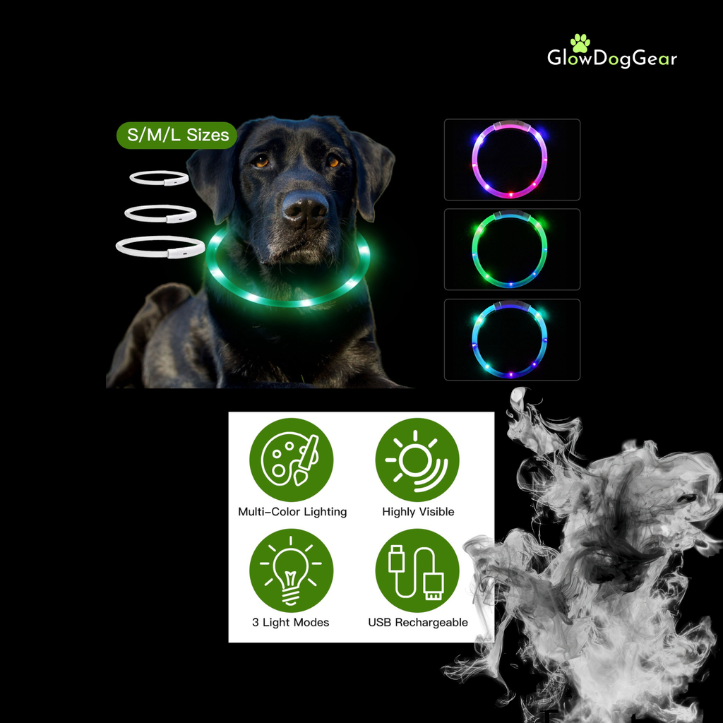 GlowDogGear LED Glow Strip Dog Collar – Cut-to-Fit & USB Rechargeable