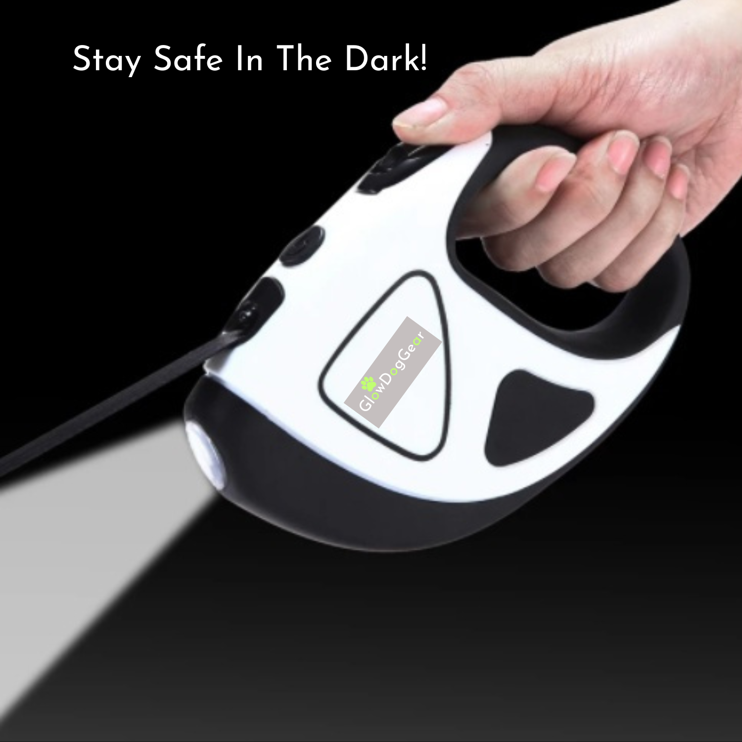 GlowDogGear LED Retractable Dog Leash - Night Safety Glow